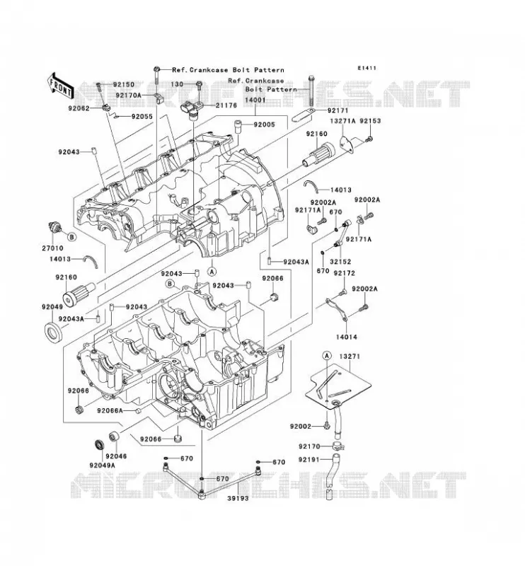 CRANKCASE(S) Kawasaki MOTOS 750 2012 Z750R ABS  ZR750PCF