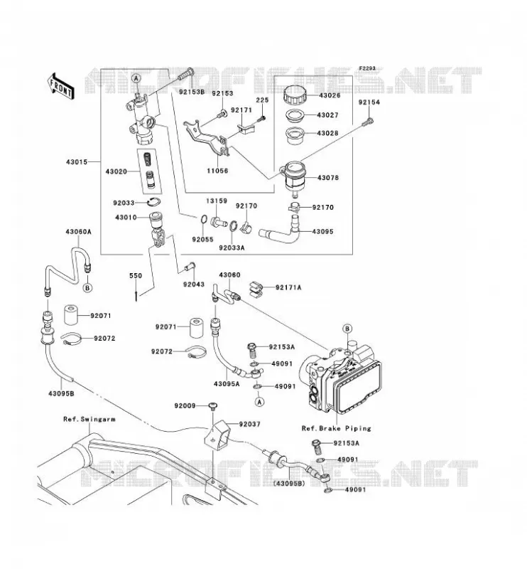 REAR MASTER CYLINDER Kawasaki MOTOS 750 2012 Z750R ABS  ZR750PCF