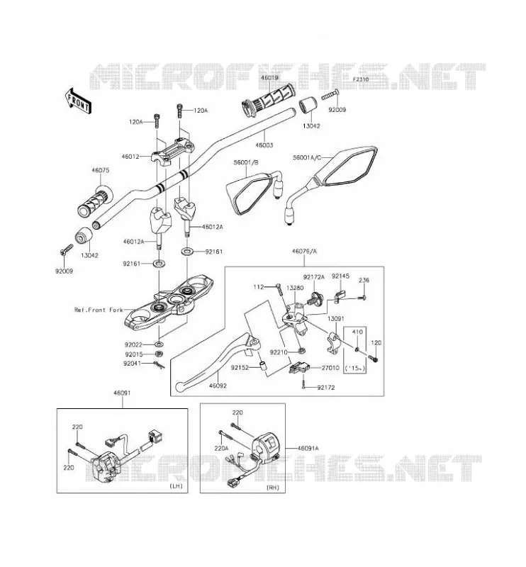 HANDLEBAR Kawasaki MOTOS 800 2013 Z800  ZR800ADS