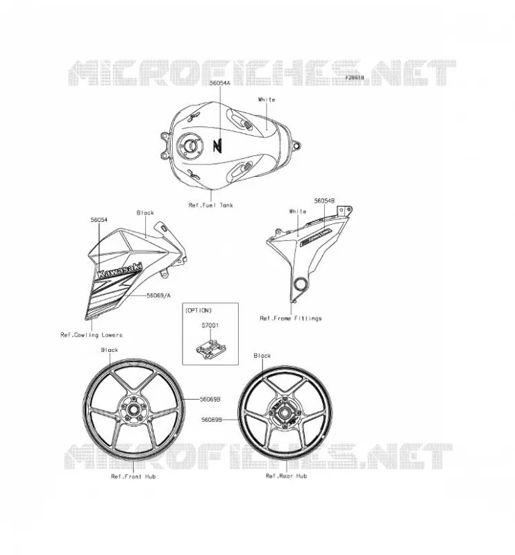 STICKER(WHITE) Kawasaki MOTOS 800 2013 Z800  ZR800ADS