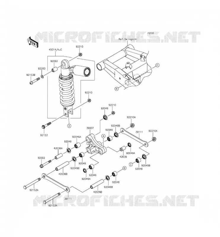SUSPENSION - SHOCK ABSORBER Kawasaki MOTOS 800 2013 Z800  ZR800ADS