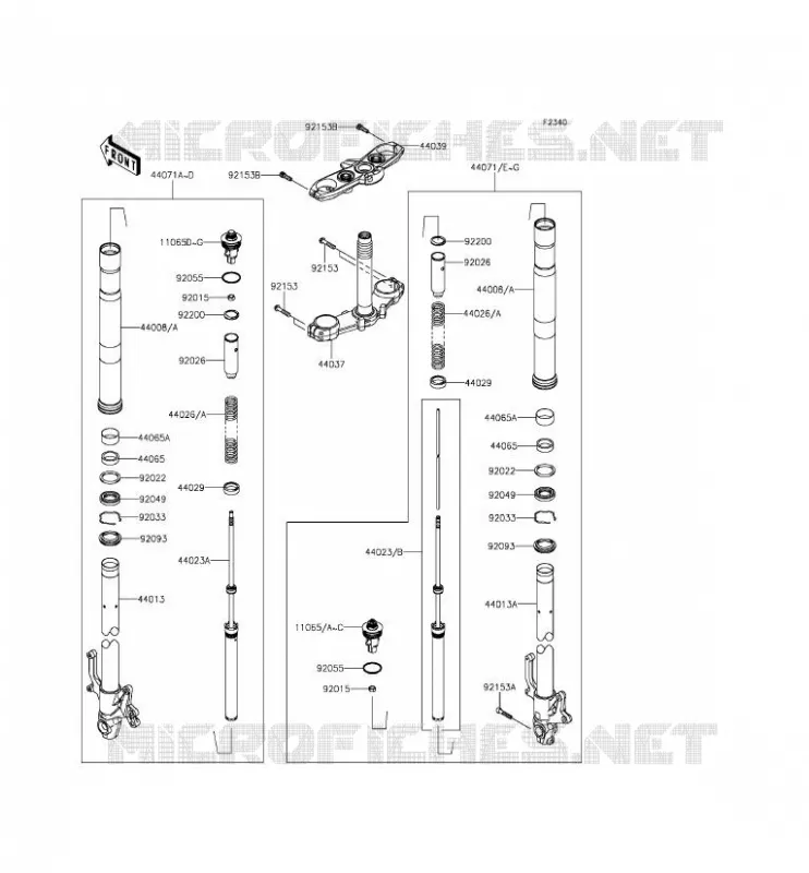 FRONT FORK Kawasaki MOTOS 800 2014 Z800  ZR800AEF