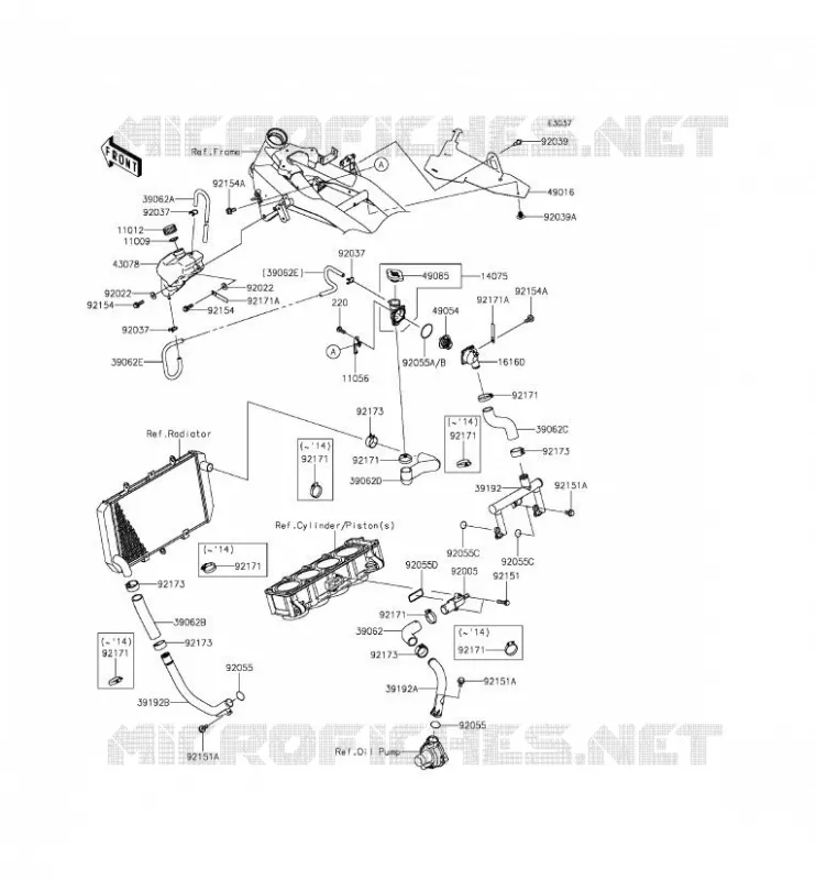 WATER PIPE Kawasaki MOTOS 800 2014 Z800  ZR800AEF