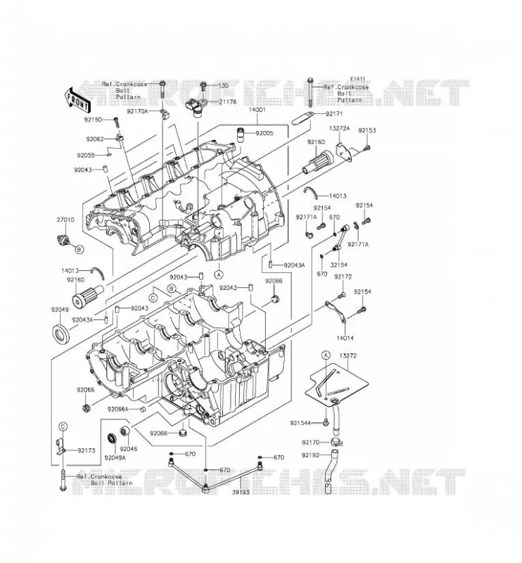 CRANKCASE(S) Kawasaki MOTOS 800 2014 Z800  ZR800AEF