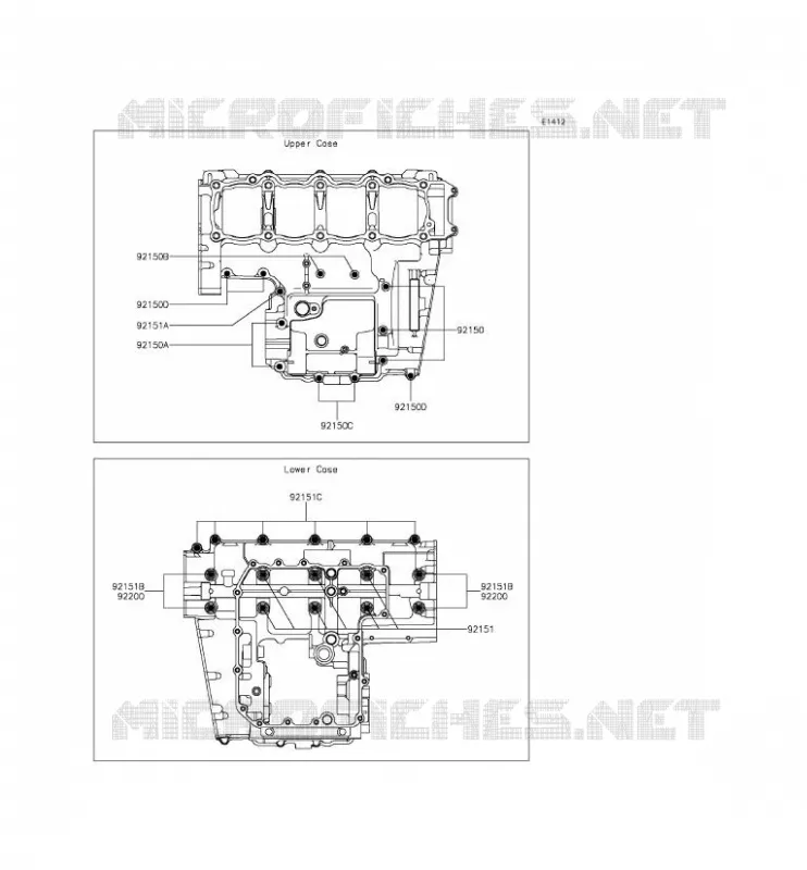 CRANKCASE BOLT Kawasaki MOTOS 800 2014 Z800  ZR800AEF
