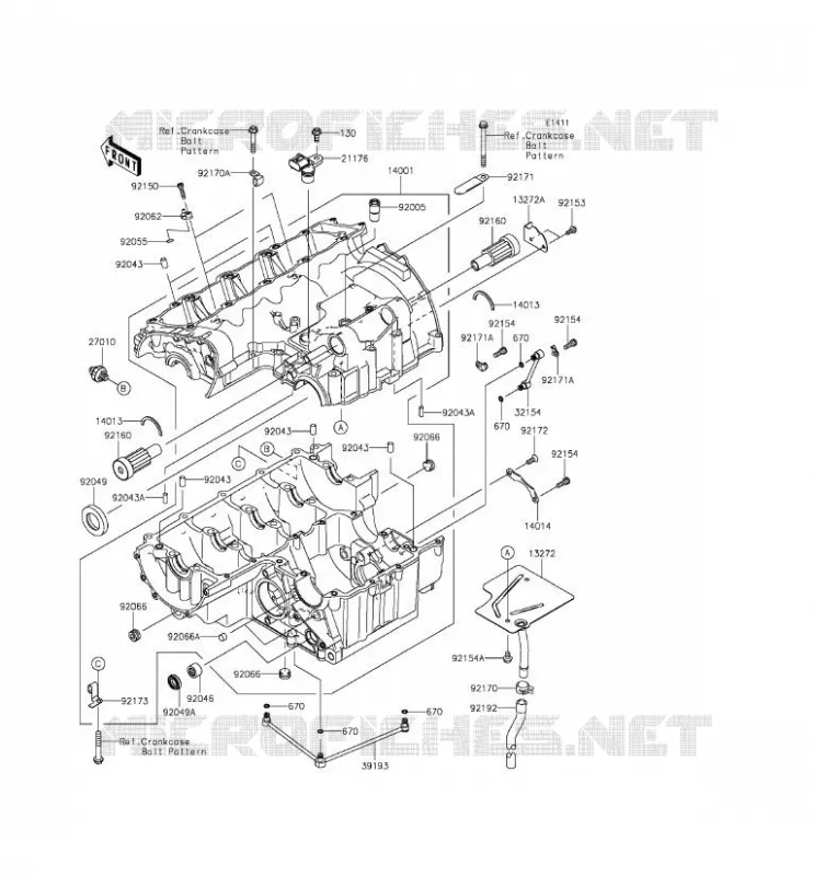 CRANKCASE(S) Kawasaki MOTOS 800 2015 Z800  ZR800AFF