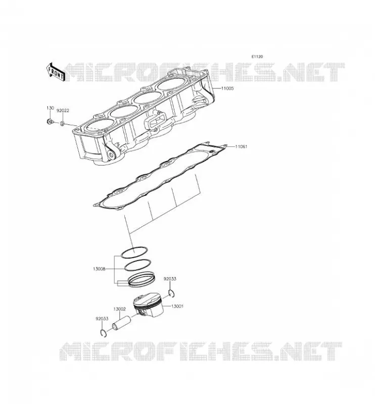 CYLINDER - PISTON  Kawasaki MOTOS 800 2013 Z800 ABS  ZR800BDS