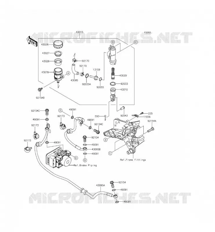 REAR MASTER CYLINDER Kawasaki MOTOS 800 2013 Z800 ABS  ZR800BDS