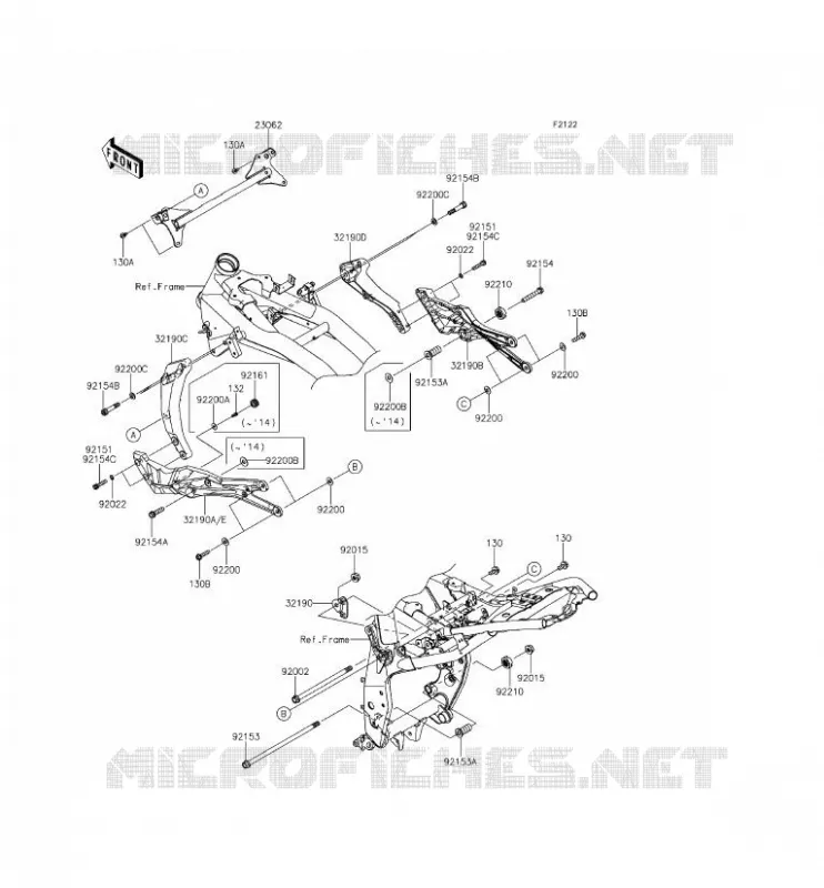 ENGINE MOUNT Kawasaki MOTOS 800 2014 Z800 ABS  ZR800BEF