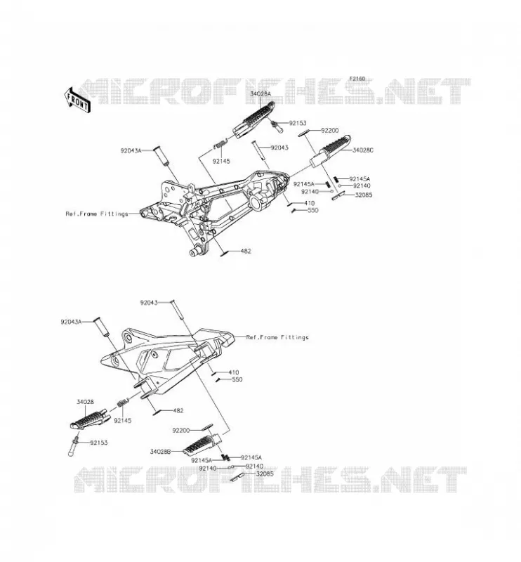 FOOTREST Kawasaki MOTOS 800 2014 Z800 ABS  ZR800BEF