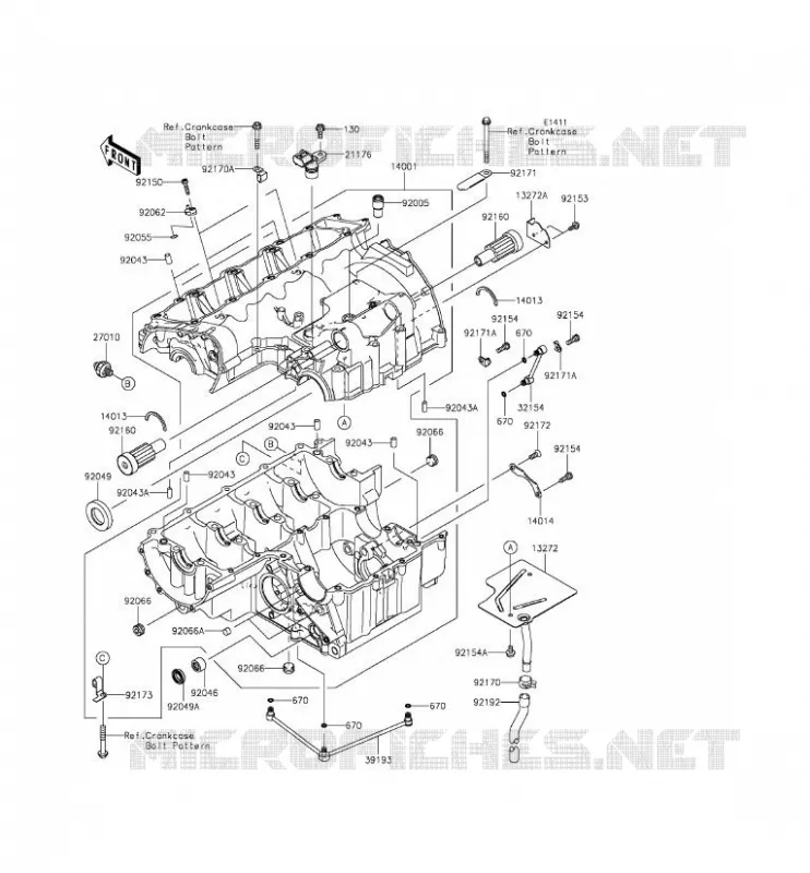 CRANKCASE(S) Kawasaki MOTOS 800 2014 Z800 ABS  ZR800BEF