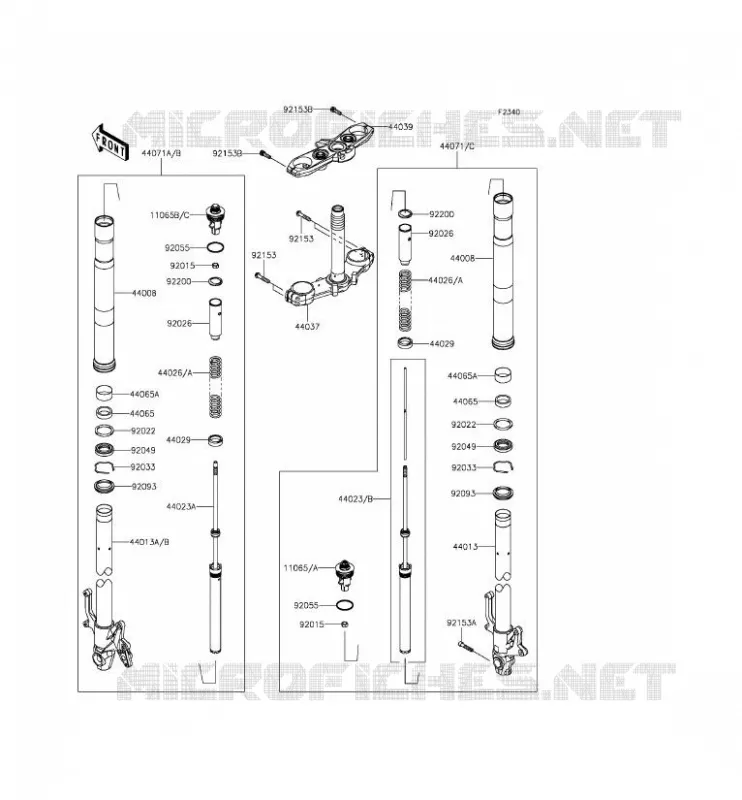 FRONT FORK Kawasaki MOTOS 800 2014 Z800 ABS  ZR800BEF