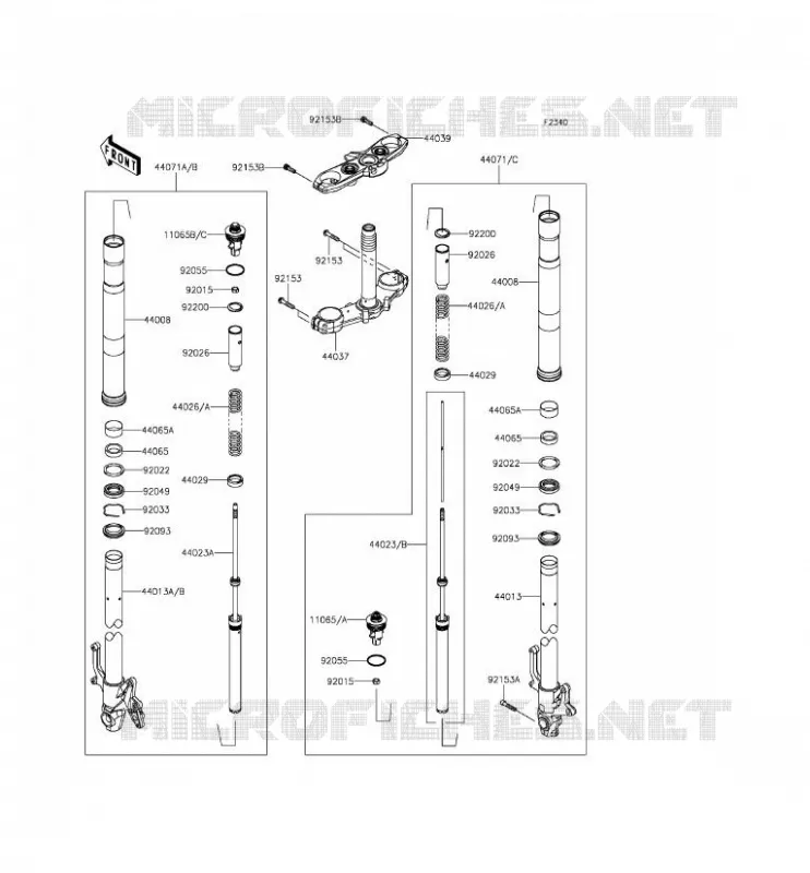 FRONT FORK Kawasaki MOTOS 800 2014 Z800 ABS  ZR800BEF