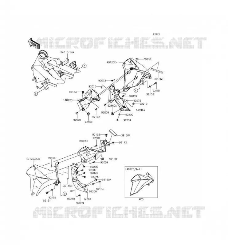 LOWER COWLING Kawasaki MOTOS 800 2013 Z800  ZR800CDS