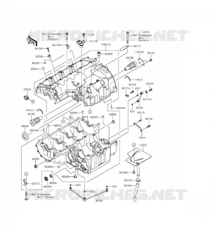 CRANKCASE(S) Kawasaki MOTOS 800 2013 Z800  ZR800CDS