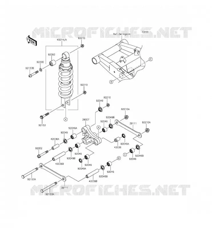 SUSPENSION - SHOCK ABSORBER Kawasaki MOTOS 800 2013 Z800  ZR800CDS