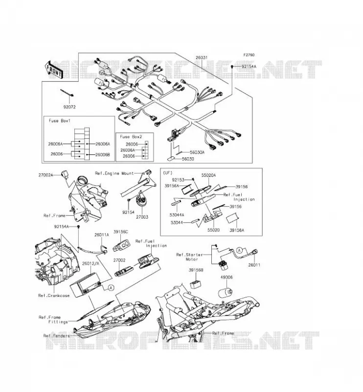 CHASSIS ELECTRICAL EQUIPMENT Kawasaki MOTOS 800 2013 Z800  ZR800CDS