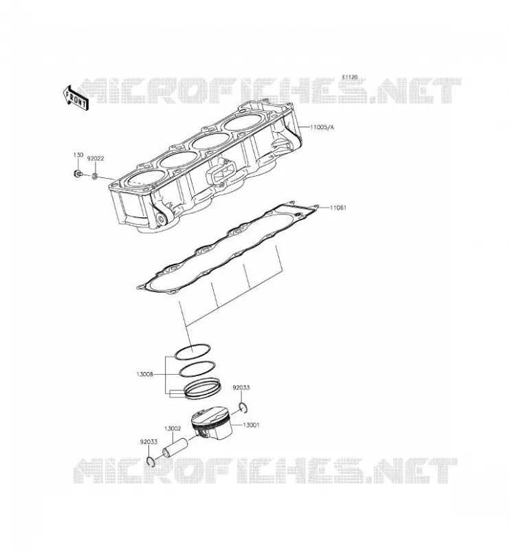 CYLINDER - PISTON  Kawasaki MOTOS 800 2013 Z800  ZR800CDS