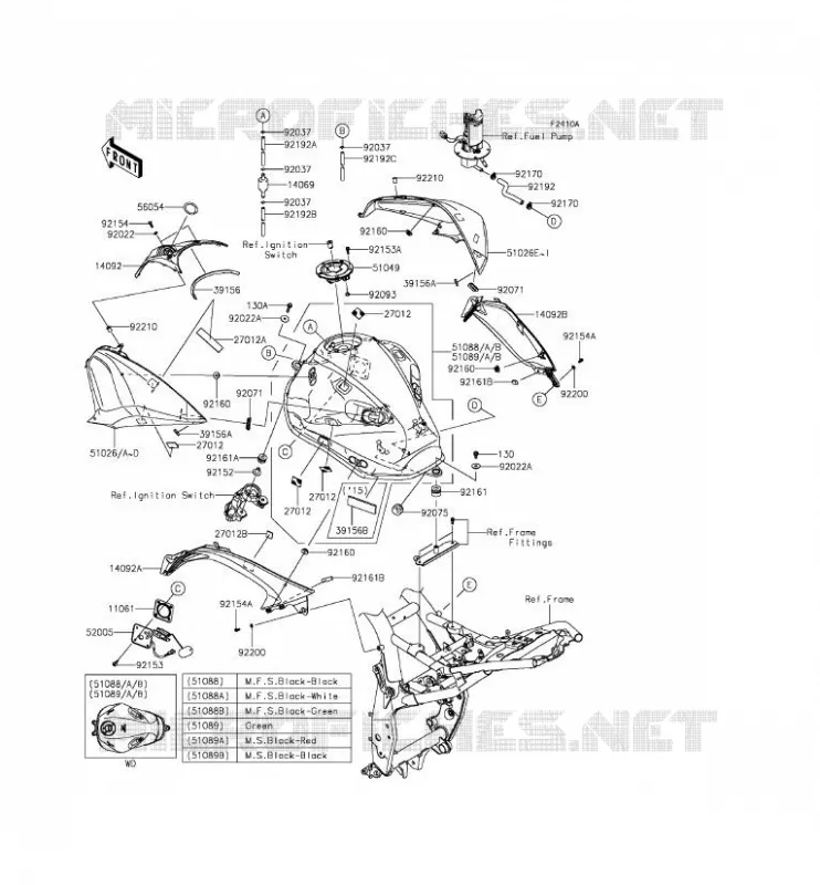 FUEL TANK Kawasaki MOTOS 800 2014 Z800  ZR800CEF