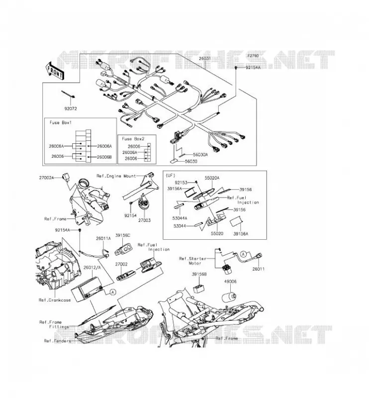 CHASSIS ELECTRICAL EQUIPMENT Kawasaki MOTOS 800 2014 Z800  ZR800CEF