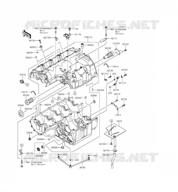 CRANKCASE(S) Kawasaki MOTOS 800 2014 Z800  ZR800CEF