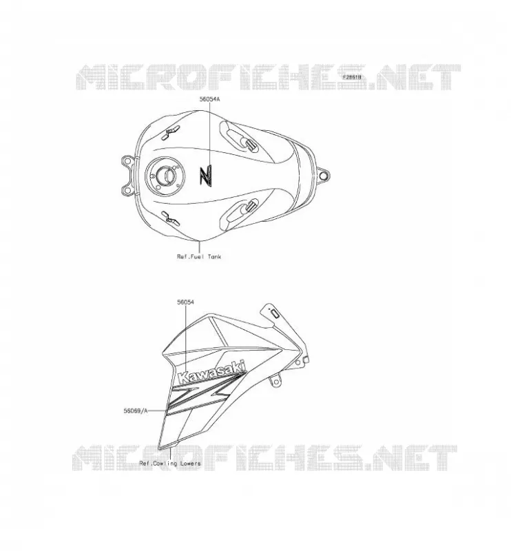 STICKER(GREEN) Kawasaki MOTOS 800 2014 Z800  ZR800CEF