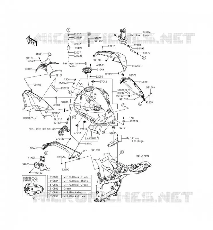 FUEL TANK Kawasaki MOTOS 800 2014 Z800  ZR800CEF