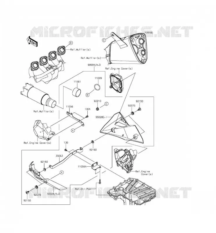 ACCESSORY(Belly Pan) Kawasaki MOTOS 800 2013 Z800 ABS  ZR800DDS