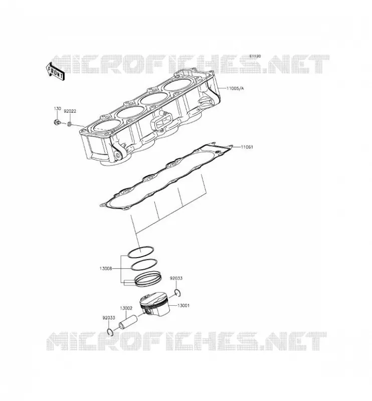 CYLINDER - PISTON  Kawasaki MOTOS 800 2013 Z800 ABS  ZR800DDS