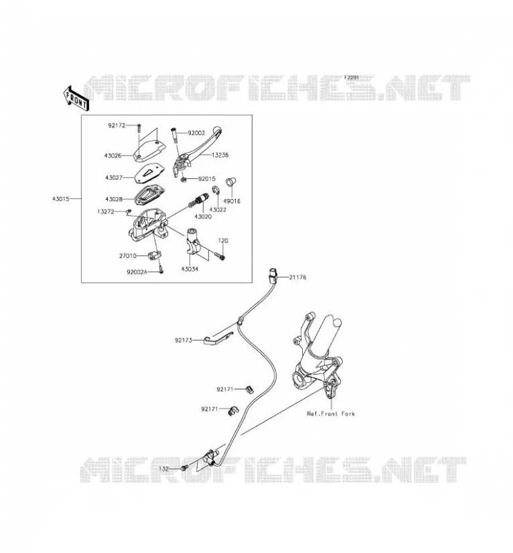 FRONT MASTER CYLINDER Kawasaki MOTOS 800 2013 Z800 ABS  ZR800DDS