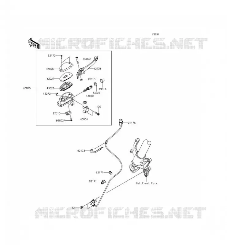 FRONT MASTER CYLINDER Kawasaki MOTOS 800 2013 Z800 ABS  ZR800DDS