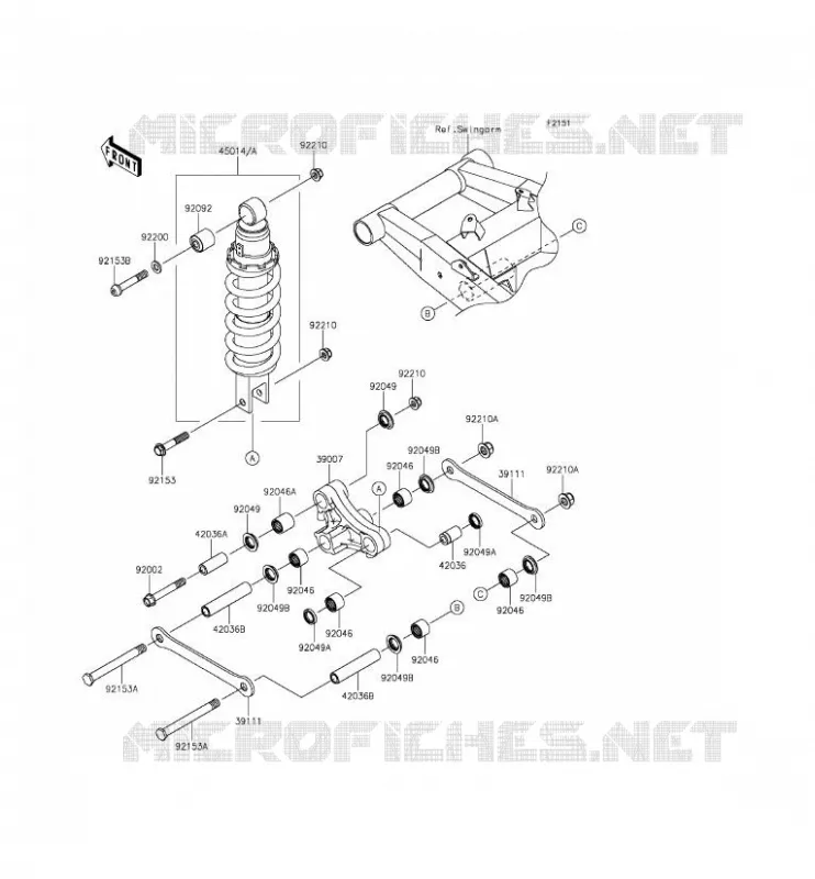 SUSPENSION - SHOCK ABSORBER Kawasaki MOTOS 800 2013 Z800 ABS  ZR800DDS
