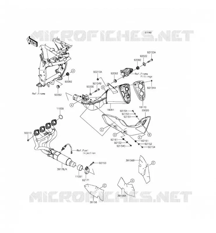 EXHAUST Kawasaki MOTOS 800 2014 Z800 ABS  ZR800DEF