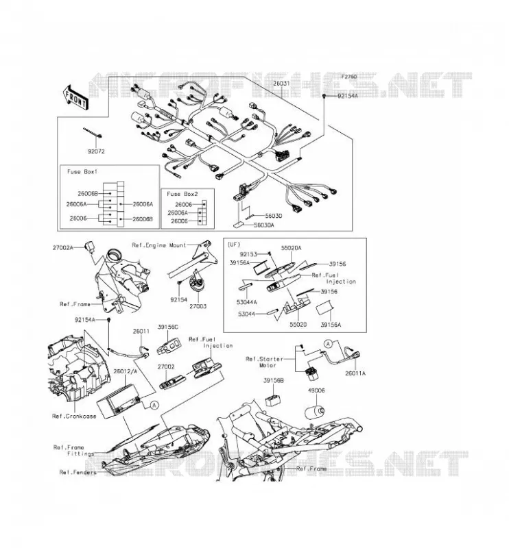 CHASSIS ELECTRICAL EQUIPMENT Kawasaki MOTOS 800 2014 Z800 ABS  ZR800DEF