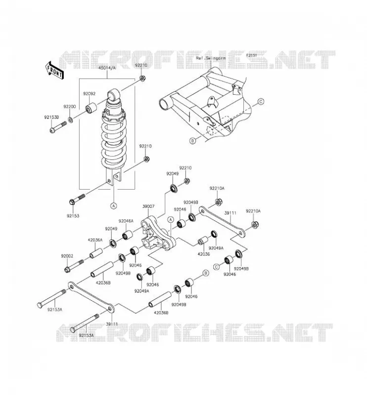 SUSPENSION - SHOCK ABSORBER Kawasaki MOTOS 800 2014 Z800 ABS  ZR800DEF