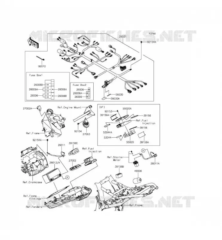 CHASSIS ELECTRICAL EQUIPMENT Kawasaki MOTOS 800 2015 Z800 ABS  ZR800DFF