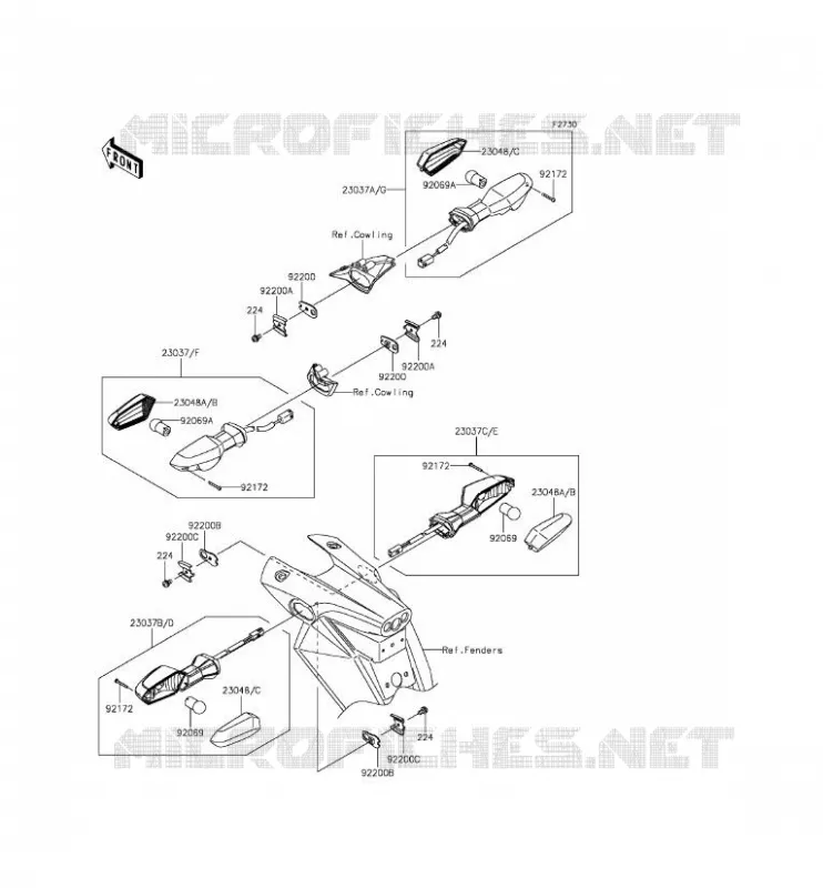 INDICATORS Kawasaki MOTOS 800 2015 Z800 ABS  ZR800DFF