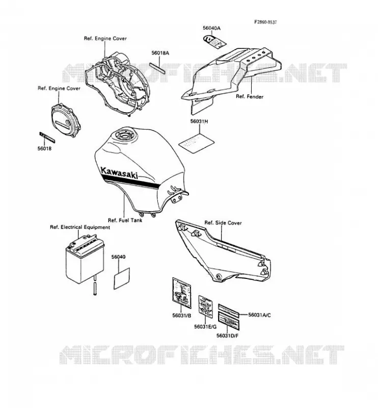 LABELS Kawasaki MOTOS 1000 1988 GPZ1000RX  ZX1000-A3