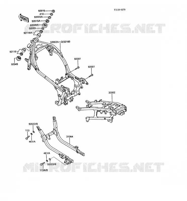 CHASSIS Kawasaki MOTOS 1000 1988 GPZ1000RX  ZX1000-A3A