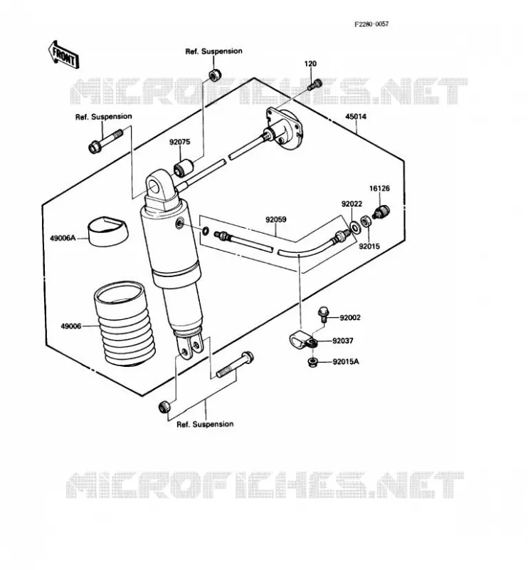 SUSPENSION - SHOCK ABSORBER Kawasaki MOTOS 1000 1988 ZX-10  ZX1000-B1
