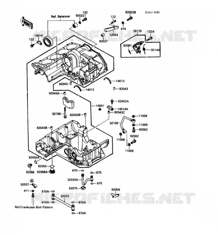 CRANKCASE(S) Kawasaki MOTOS 1000 1989 ZX-10  ZX1000-B2