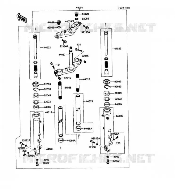 FRONT FORK Kawasaki MOTOS 1000 1989 ZX-10  ZX1000-B2