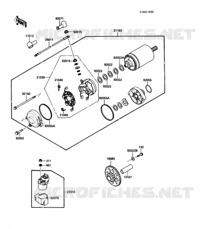 STARTER MOTOR Kawasaki MOTOS 1000 1989 ZX-10  ZX1000-B2