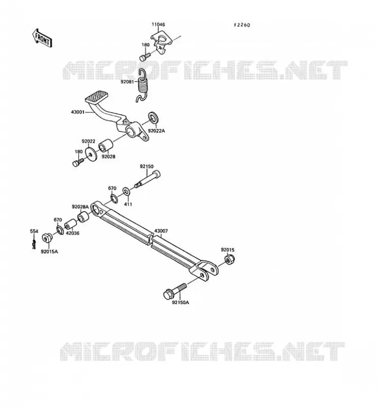 BRAKE PEDAL Kawasaki MOTOS 1000 1989 ZX-10  ZX1000-B2