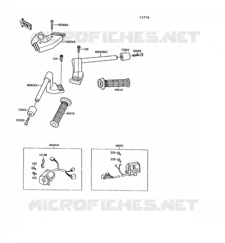 HANDLEBAR Kawasaki MOTOS 1000 1989 ZX-10  ZX1000-B2