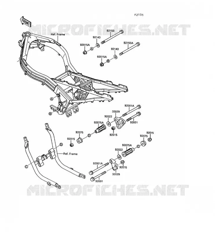 FRAME PARTS (COUVERTURE) Kawasaki MOTOS 1000 1989 ZX-10  ZX1000-B2