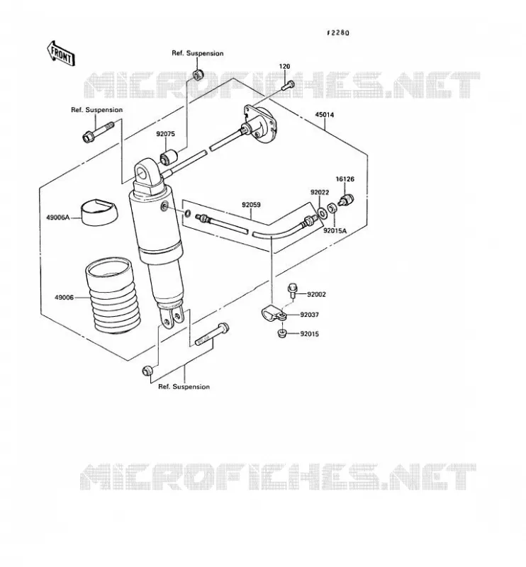 SUSPENSION - SHOCK ABSORBER Kawasaki MOTOS 1000 1989 ZX-10  ZX1000-B2