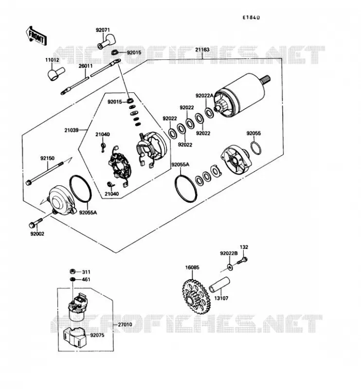 STARTER MOTOR Kawasaki MOTOS 1000 1990 ZX-10  ZX1000-B3