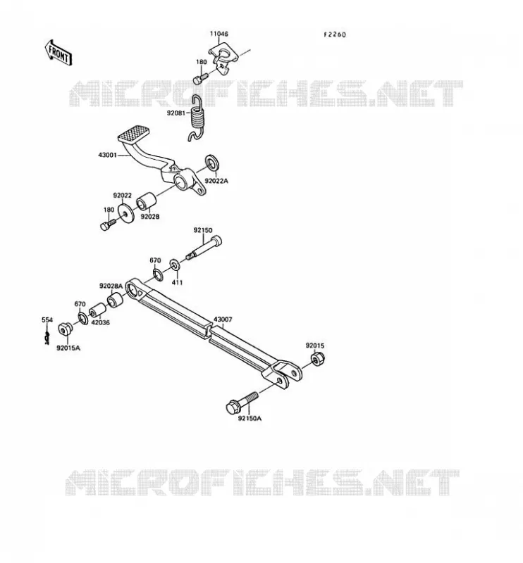 BRAKE PEDAL Kawasaki MOTOS 1000 1990 ZX-10  ZX1000-B3