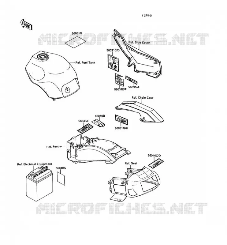LABELS Kawasaki MOTOS 1000 1990 ZX-10  ZX1000-B3